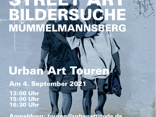 Plakat für Street-Art-Bildersuche zur Bewerbung der Touren.
